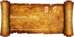 Baricsa Irén névjegykártya